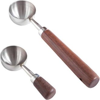 OEM Allecto - Cucharas De Caf&eacute; - 2 Piezas - Mango De Madera - 30 Ml - Perfectas Para Caf&eacute; Y T&eacute; - Aptas Para Lavavajillas - Elegantes Y Duraderas