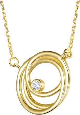 Rachel Glauber 14K Plated Cz Round Shaped Necklace