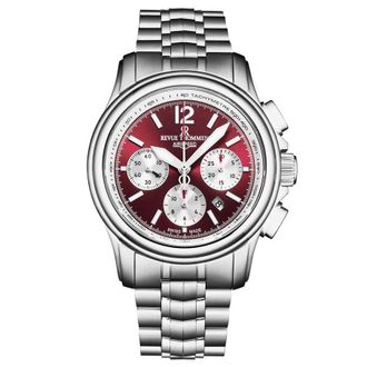 Revue Thommen Air Speed Chronograph Automatic Red Dial Mens Watch 16041.6436