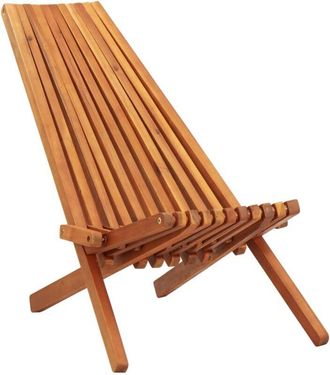 vidaXL Folding Outdoor Lounge Chair Solid Acacia Wood vidaXL