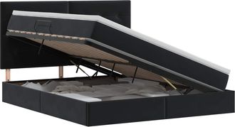 vidaXL Cama Con Almacenamiento Y Colch&oacute;n Negro 160 X 200 Cm Terciopelo Vidaxl