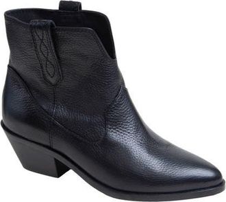 Linea Paolo Witt Western Bootie in Black Tumbled Leather at Nordstrom, Size 5.5