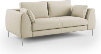 Divani.Store Divani.store - Plano Sof&aacute; Moderno En Microfibra T&eacute;cnica Desmontable 196 Cm Crema