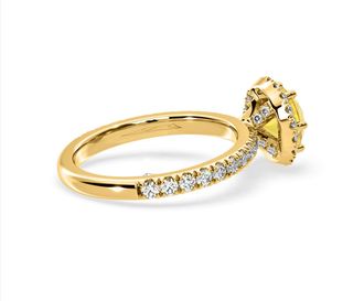 The Diamond Store Alessandra Yellow Lab Diamond 1.70.ct Halo Ring in 18K Yellow Gold - Elara Collection