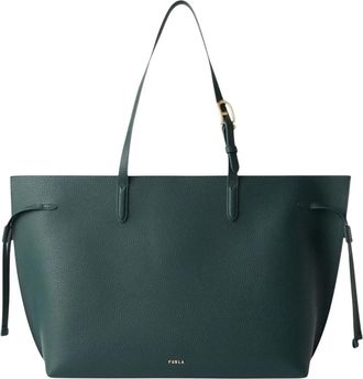 Furla Ava L Tote W/Zip - Dames - Shoppers - Groen - ONE Size - Leer - Tassen