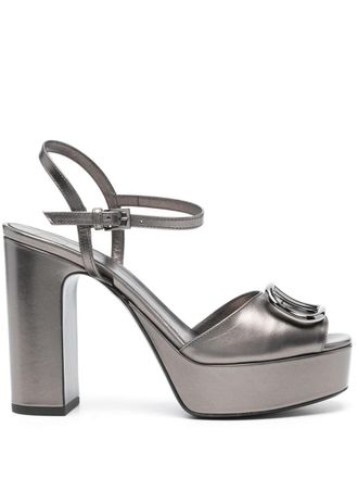 Valentino Garavani 110mm VLogo Signature sandals - women - Calf Leather/Calf Leather/Calf Leather - 38.5 - Silver
