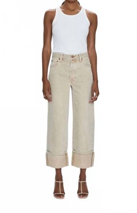 Pistola Denim Ryder High Rise Cuffed Straight Pants In Oat