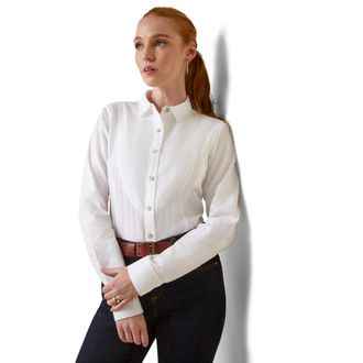 Ariat Womens Muir Blouse Long Sleeve in White, Size X-Small, by Ariat