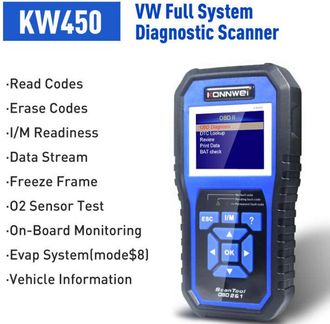 OEM Esc&aacute;ner De Veh&iacute;culos Kw450 Super Vehicle Scanner, Utilizado Para Diagnosticar Veh&iacute;culos Volkswagen, Audi Y Obd Ii. Compatible Con Los Protocolos Kwp, 
