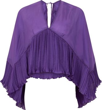 Alberta Ferretti Bolero met wijde mouwen - Dames - Blouses - Paars - L - Overhemden