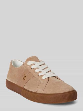 Lauren Ralph Lauren Sneaker aus echtem Veloursleder mit Logo-Detail in Sand, Gr&ouml;&szlig;e 36,5