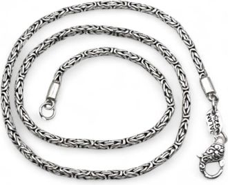 Jalan Jalan 925 Zilveren Vierkante Ketting Halsketting - Dames - Kettingen - Grijs - ONE Size - Accessoires
