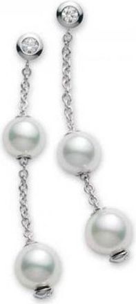 Mikimoto Pearls in Motion Akoya Pearl & Diamond Earrings 7-7.5mm