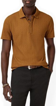 John Varvatos Grana Texture Polo in Sienna Brown at Nordstrom, Size X-Large
