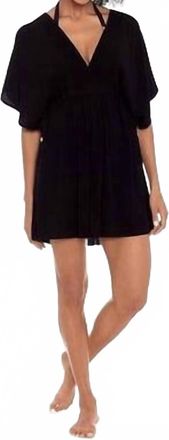 Ralph Lauren Crushed Tunic Cover Up Dress In Black