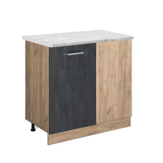 Vicco Armario De Esquina R-line, Hormig&oacute;n Negro, 86 Cm Et M&aacute;rmol