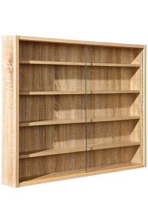 MID.YOU Mid.you H&auml;ngevitrine, Sonoma Eiche, Holzwerkstoff, 4 F&auml;cher, 80x60x9.5 cm, h&auml;ngend, Holzm&ouml;bel, Holzschr&auml;nke, Vitrinen Holz, H&auml;ngevitrinen Holz