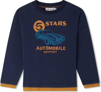 BONPOINT Bartholome car-print T-shirt - kids - Organic Cotton - 14 - Blue