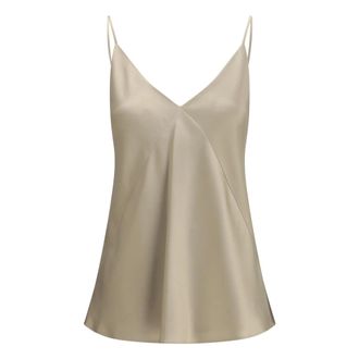 Max Mara Bacco Zijden Top - Dames - Tops - Beige - Maat: S Zijde