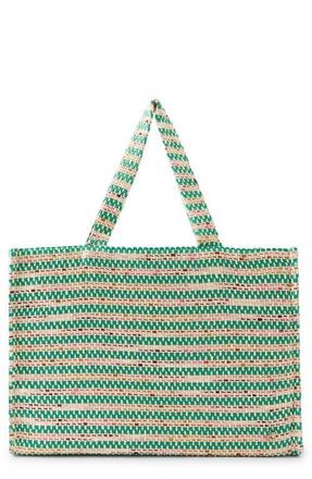 Helen Kaminski Anika Stripe Boucl&eacute; Tote in Jade Multi at Nordstrom