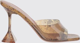 Amina Muaddi Mules Lupita in pvc stampa pitone