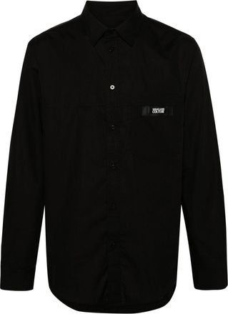 Versace Jeans Couture logo-patch cotton shirt - men - Cotton - 46 - Black