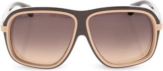 Moncler Twotone Zonnebril - unisex - Zonnebrillen - Bruin - 62 MM - Accessoires