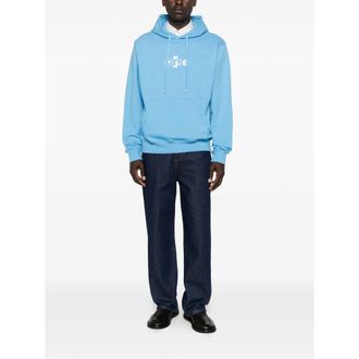 Arte Logo-Print Cotton Hoodie - Blue