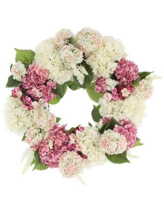 Creative Displays Inc. 24In Hydrangea Wreath With Ranunculus & Viburnum