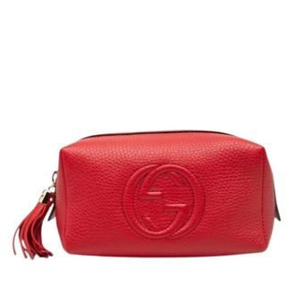 Gucci Pre-owned Soho Pouch - Dames - Pre-owned - Rood - Maat: ONE Size Leer