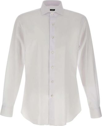 Barba Witte Katoenen Overhemd Klassieke Kraag Itali&euml; - Heren - Casual Overhemden - Wit - 4XL - Katoen - Overhemden