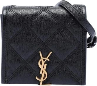 Saint Laurent Pre-owned Belt Bags, female, Black, Size: ONE SIZE Pre-owned Quilted Lambskin Belt Bag