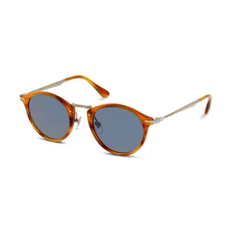 Persol Accessoires, unisex, Bruin, ONE Size, Elegante Pantoscopische Zonnebril met Metalen Accenten