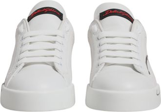 Dolce & Gabbana White Red Logo Portofino Sneakers Womens Shoes (Pre-Owned)