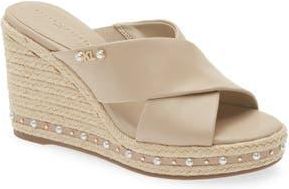 Karl Lagerfeld Cellyn Wedge Espadrille Sandal in Dusty Beige at Nordstrom Rack, Size 9.5