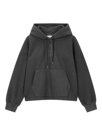 STUDIO TOMBOY fleece button-placket hoodie - women - Polyester/Cotton - OS - Grey