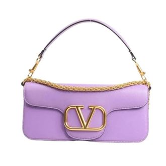 Valentino Pre-owned VLogo Loco 2-weg Handtas - Dames - Pre-owned - Paars - Maat: ONE Size Leer