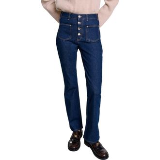 Maje Denim jeans with pockets in Dark Blue at Nordstrom, Size 38 Eu