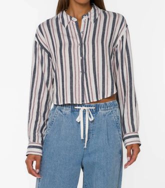 Velvet Heart Trinity Cropped Top In Blue Night Stripe