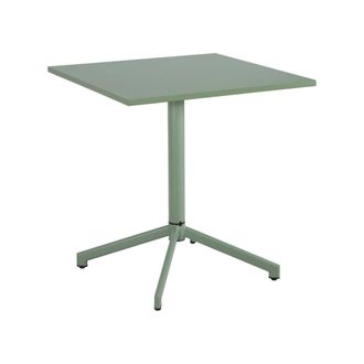 Sweeek Mesa de jard&iacute;n bistr&oacute; cuadrada plegable de acero, 2 personas, verde