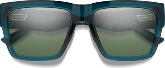 Smith Lineup 58mm ChromaPop Polarized Rectangular Sunglasses in Pacific Crystal /Gray Green at Nordstrom