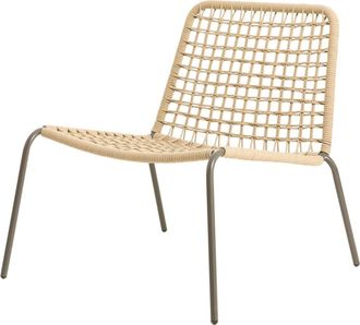 Kenay Home Sillón exterior metal con cuerda tejida negro 72,5 x 74,5 cm