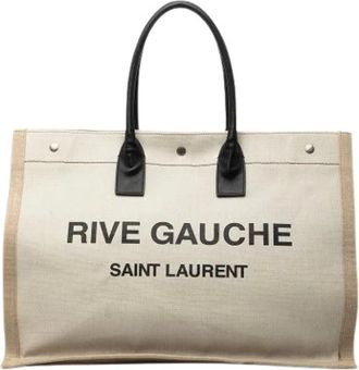 Saint Laurent Vintage, unisex, Beige, ONE Size, Leer, Pre-owned Canvas Tote