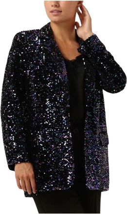 Notre-V Glitter Velvet Blazer - Dames - Blazers - Veelkleurig - S - Pailletten - Jassen