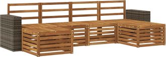 vidaXL Conjunto De Sof&aacute;s De Exterior 6 Uds. Natural Vidaxl