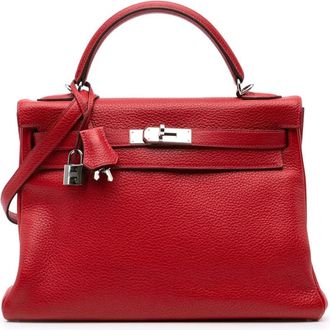 Hermès Borsa a tracolla Kelly II Retourne 32 in pelle Clemence 2013 - Rosso