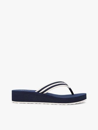 Tommy Hilfiger Stripe Webbing Strap Wedge Flip-Flops