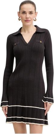 Twinset Uitlopende gebreide jurk - Dames - Jurken - Bruin - Maat: M Leer