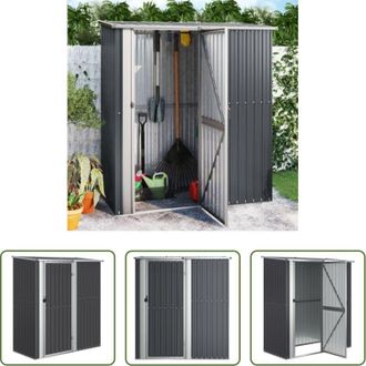 vidaXL Casetta da giardino - Capanno Biciclette Antracite 180,5x97x209,5 cm Acciaio Zincato
