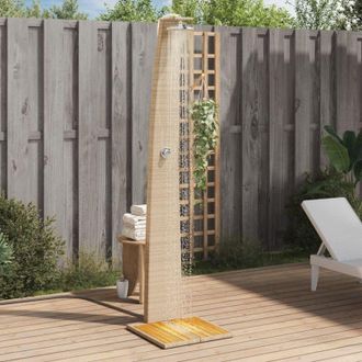 vidaXL Vidaxl - Ducha De Exterior Rat&aacute;n Pe Y Madera Acacia Beige 55x60x224 Cm